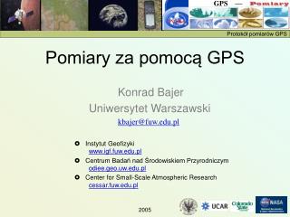 Pomiary za pomocą GPS