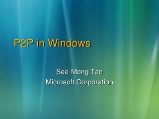 P2P in Windows