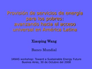 Xiaoping Wang Banco Mundial
