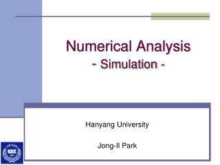 Numerical Analysis - Simulation -