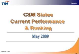 CSM States Current Performance &amp; Ranking