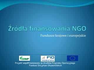 Źródła finansowania NGO