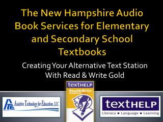 The New Hampshire Audio Book Services for Elementary and Secondary School Textbooks