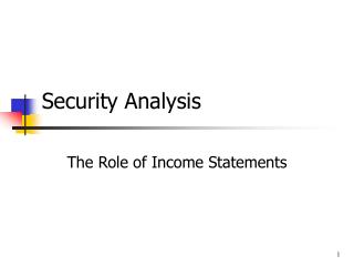 Security Analysis