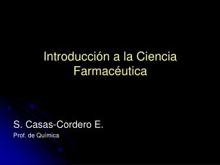 Introducción a la Ciencia Farmacéutica