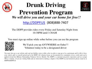 Drunk Driving Prevention Program