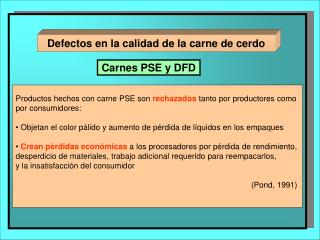 Defectos en la calidad de la carne de cerdo