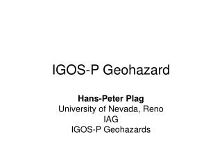 IGOS-P Geohazard