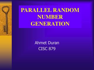 PARALLEL RANDOM NUMBER GENERATION