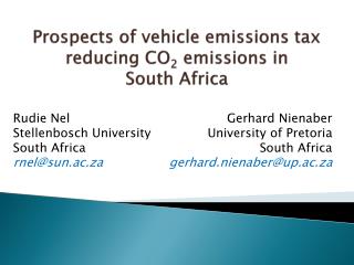 Prospects of vehicle emissions tax reducing CO 2 emissions in South Africa