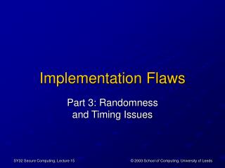 Implementation Flaws