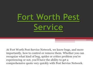 Fort Worth Pest Treatment