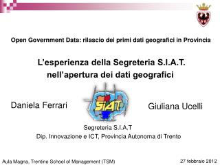 Aula Magna, Trentino School of Management (TSM)