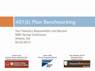 401(k) Plan Benchmarking