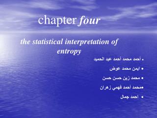 chapter four the statistical interpretation of entropy