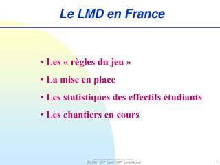 Le LMD en France