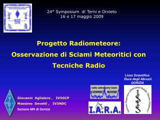 24° Symposium di Terni e Orvieto 16 e 17 maggio 2009