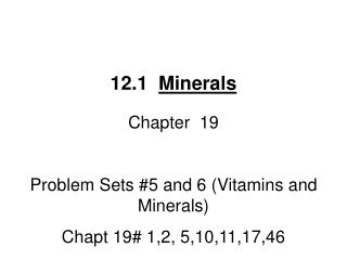 12.1 Minerals