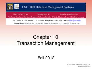 Chapter 10 Transaction Management