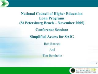 National Council of Higher Education Loan Programs (St Petersburg Beach – November 2005)