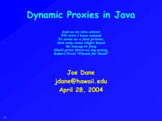 Joe Dane jdane@hawaii April 28, 2004