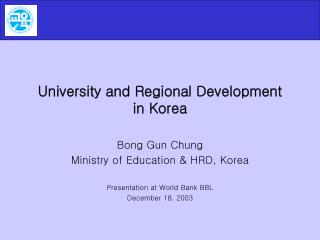 University and Regional Development in Korea