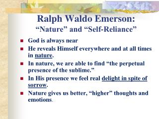 Ralph Waldo Emerson: “Nature” and “Self-Reliance”