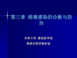 第三章 病毒感染的诊断与防治