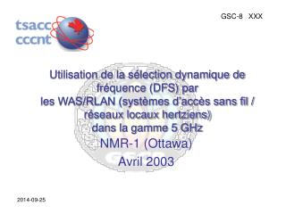 NMR-1 (Ottawa) Avril 2003