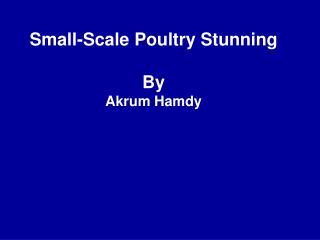 Small-Scale Poultry Stunning By Akrum Hamdy