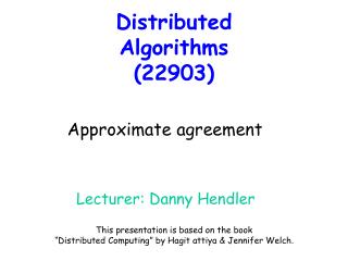 Distributed Algorithms (22903)