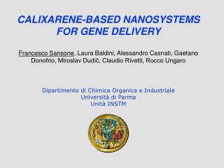 CALIXARENE-BASED NANOSYSTEMS FOR GENE DELIVERY