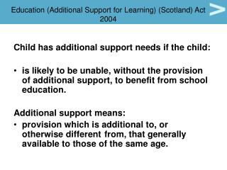Education (Additional Support for Learning) (Scotland) Act 2004