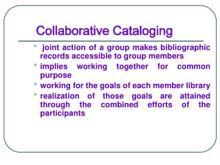 Collaborative Cataloging