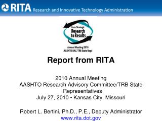 2010 Annual Meeting AASHTO Research Advisory Committee/TRB State Representatives