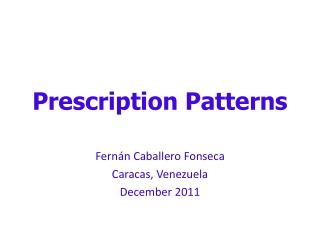 Prescription Patterns