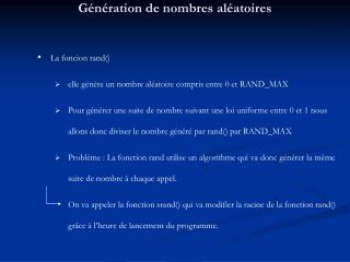 Génération de nombres aléatoires