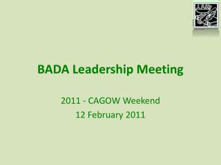 BADA Leadership Meeting