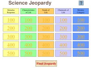 Science Jeopardy