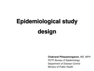 Epidemiological study design