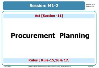 Procurement Planning