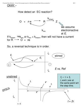 OKAY – 	How detect an EC reaction? k chem 	 O + n e R Z