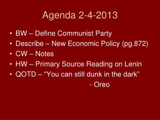 Agenda 2-4-2013