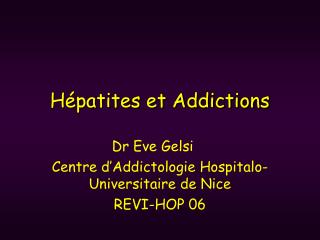 Hépatites et Addictions