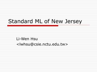 Standard ML of New Jersey