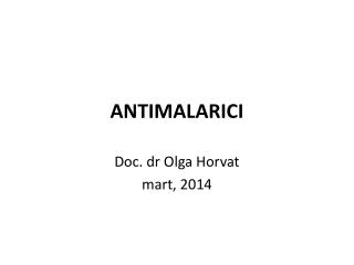 ANTIMALARICI