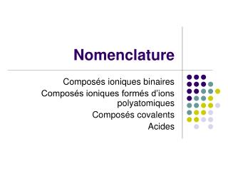 Nomenclature