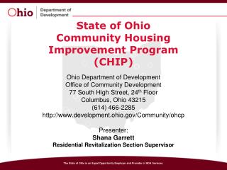 State of Ohio Community Housing Improvement Program (CHIP)