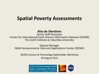 Spatial Poverty Assessments