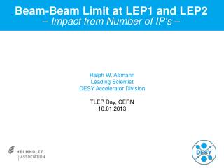 Beam-Beam Limit at LEP1 and LEP2 – Impact from Number of IP ’ s –